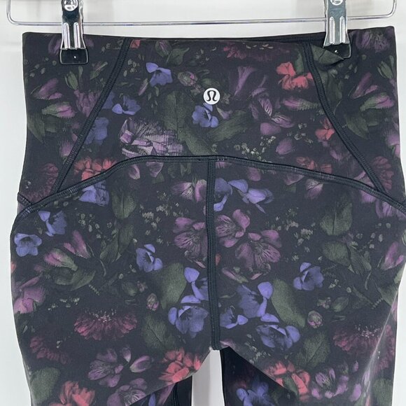 Lululemon Train Times‎ Crop 17" Leggings  Size 4 Frozen Flourish Dark Floral - Picture 5 of 10